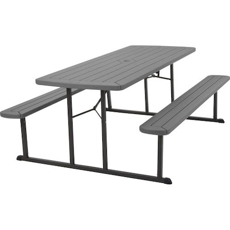 Cosco Home And Office Products Table, w/Benches, Foldable, 800 CSC87902DGR1E